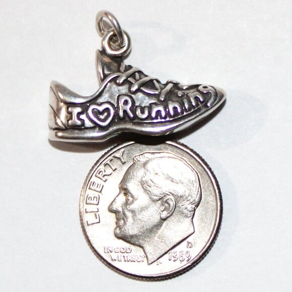 Sterling Silver I Love Running Sneaker Charm - Picture 4 of 4